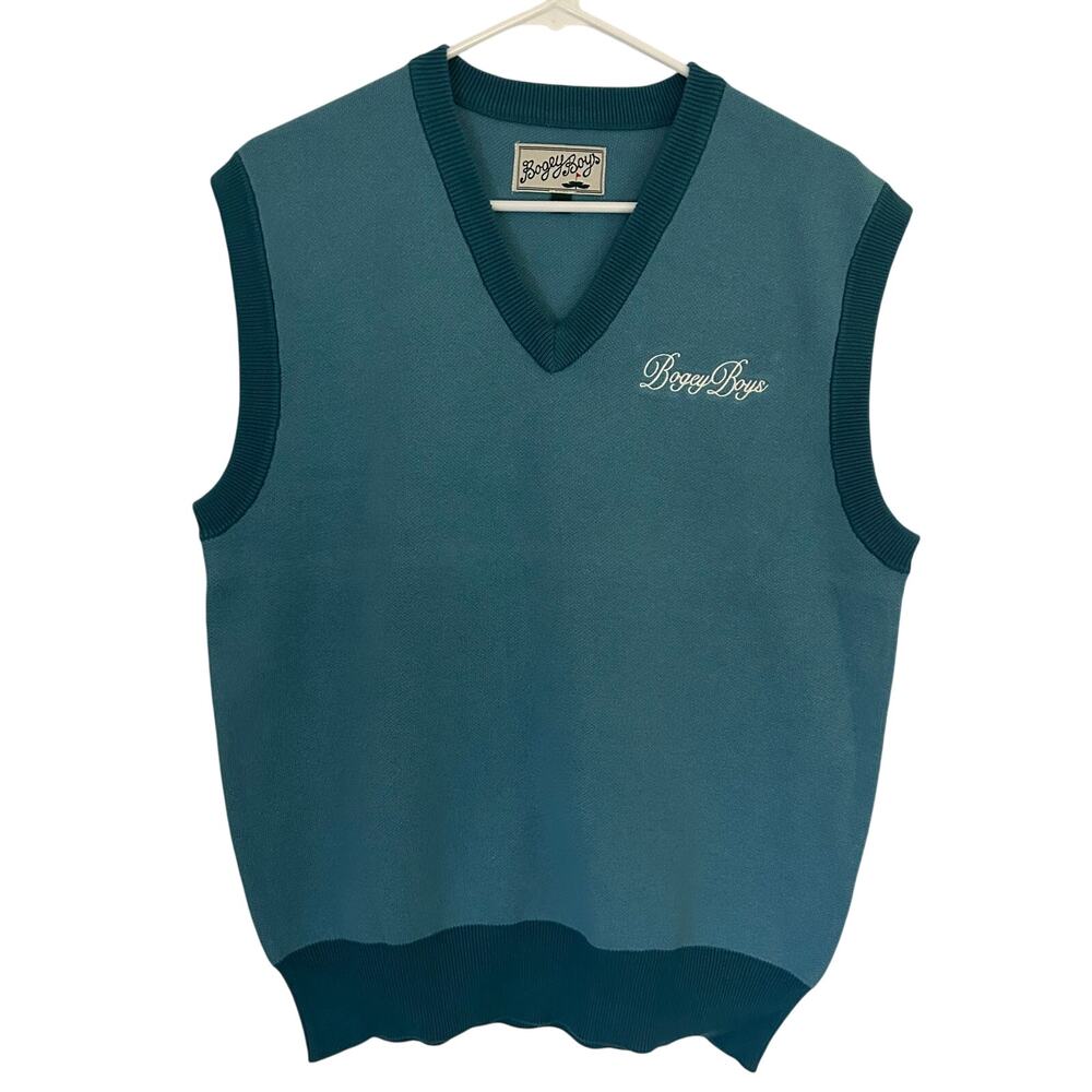 Bogey Boys Men's Golf Preppy Sweater Vest Blue Cotton XXL 2XL NWOT